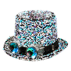 Chapeau Desert Dream Blanc et Mère Perle / Haut de Forme Desert Dream Nacre / La Maison du Déguisement