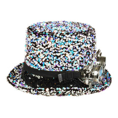 Chapeau Desert Dream Blanc et Mère Perle / Haut de Forme Desert Dream Nacre / La Maison du Déguisement