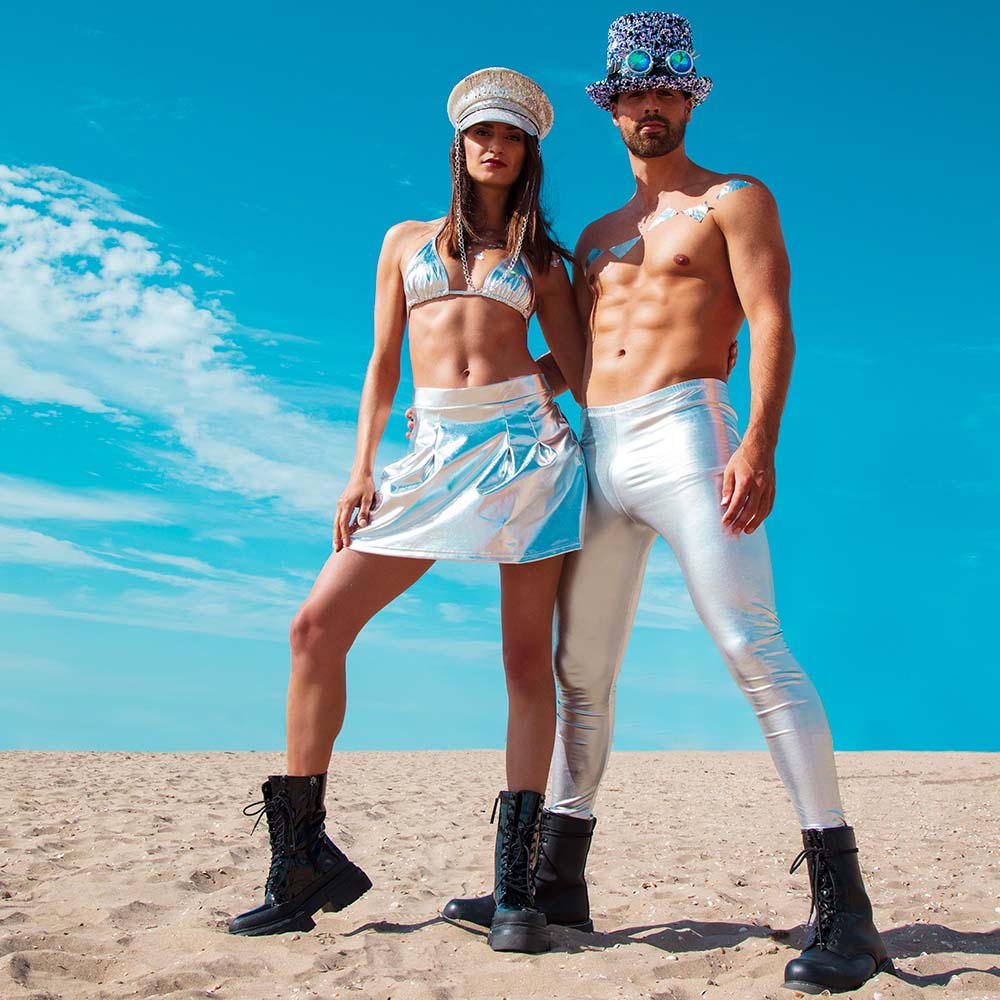 Chapeau Desert Dream Blanc et Mère Perle / Haut de Forme Desert Dream Nacre / La Maison du Déguisement
