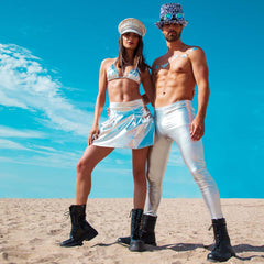 Chapeau Desert Dream Blanc et Mère Perle / Haut de Forme Desert Dream Nacre / La Maison du Déguisement