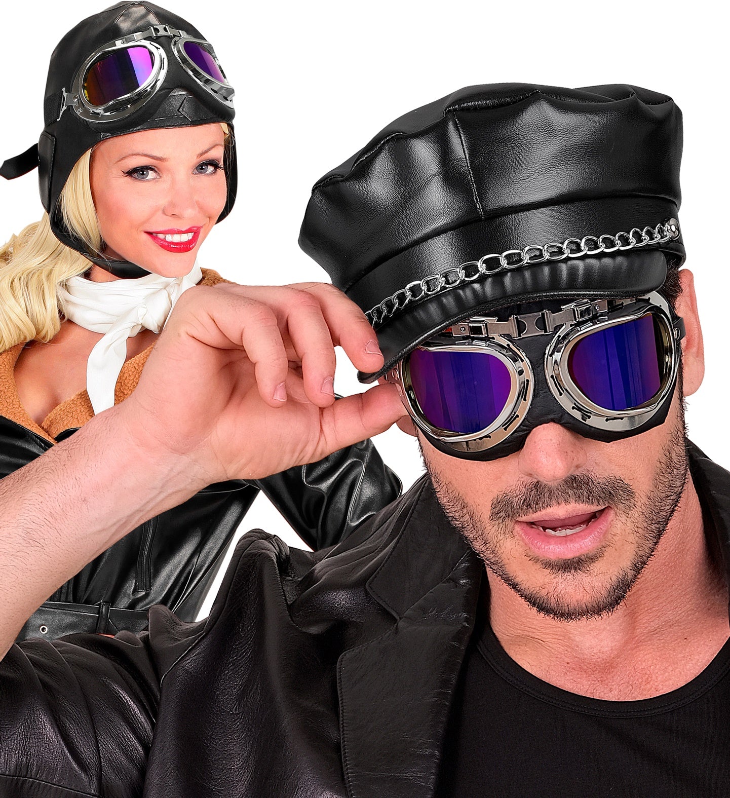 Lunettes Pilote Rétro Argent / Lunettes Aviateur Rétro Argent / La Maison Du Déguisement