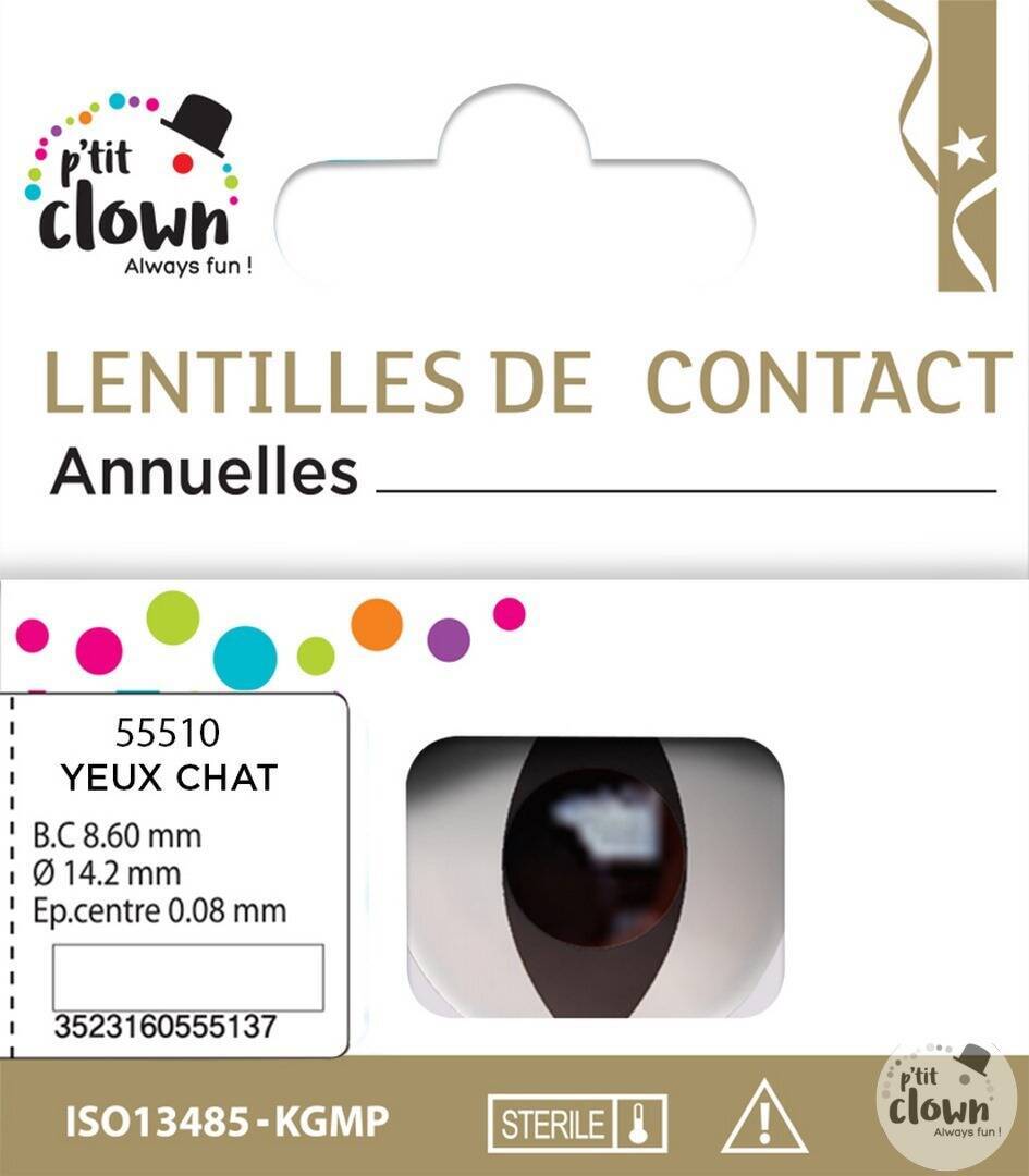 Lentilles fantaisie Annuelles Chat Blanc / Lentilles Oeil Chat Blanc Annuelles / La Maison Du Déguisement