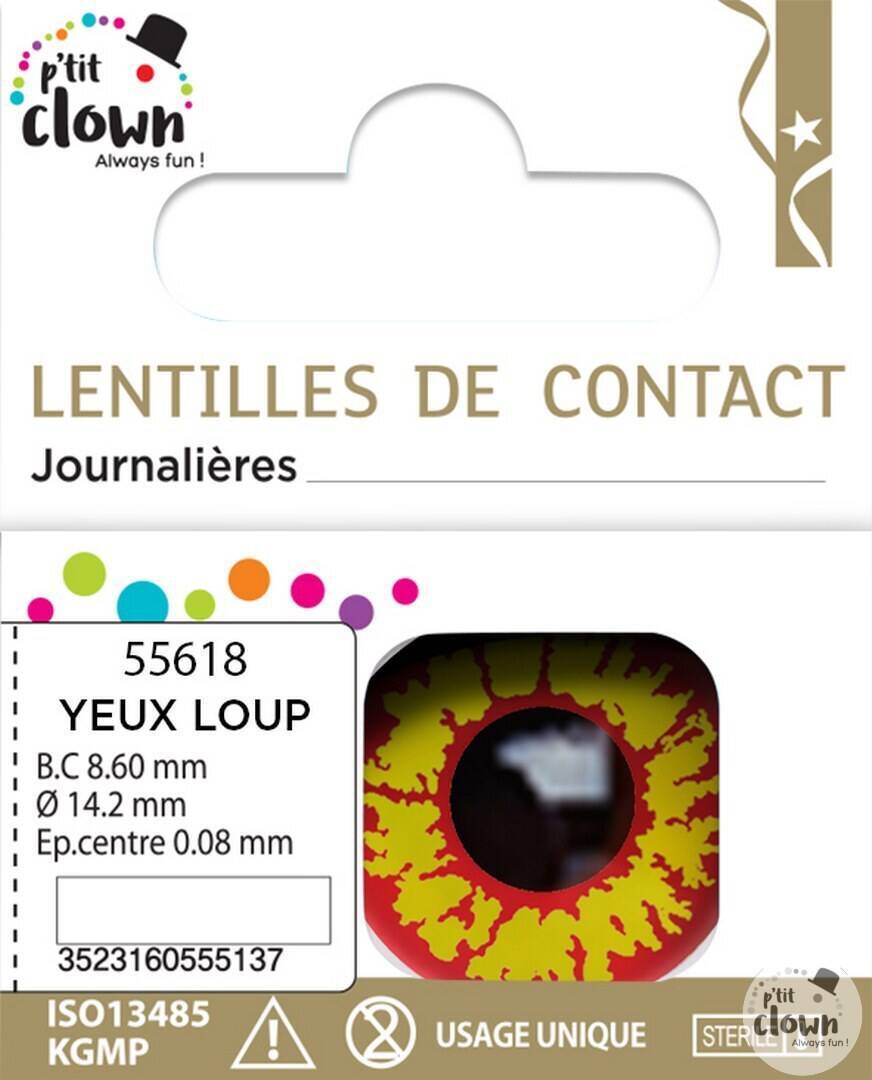 Lentilles fantaisie journalière Loup Garou / Lentilles Loup Garou Journalière / La Maison Du Déguisement