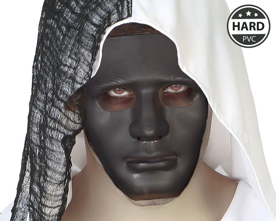 Masque Noir PVC / Masque Halloween Noir PVC / Masque neutre noir avec front BM / La Maison Du Déguisement