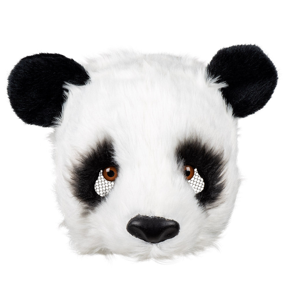 Demi-masque peluche Panda / Masque Panda / Masque de Panda avec fourrure / La maison du déguisement