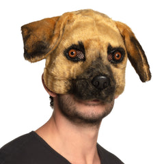 Masque Demi-Visage peluche Chien / Masque Chien / Masque de Chien avec fourrure / La Maison Du Déguisement