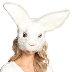 Masque Demi-Visage peluche Lapin / Masque Lapin / Masque de Lapin avec fourrure / La maison Du Déguisement