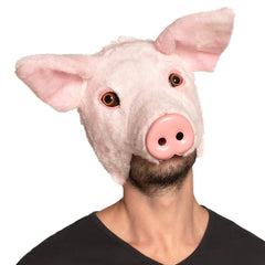 Masque Demi-Visage peluche Cochon / Masque Cochon / Masque de Cochon avec fourrure / La maison du déguisement