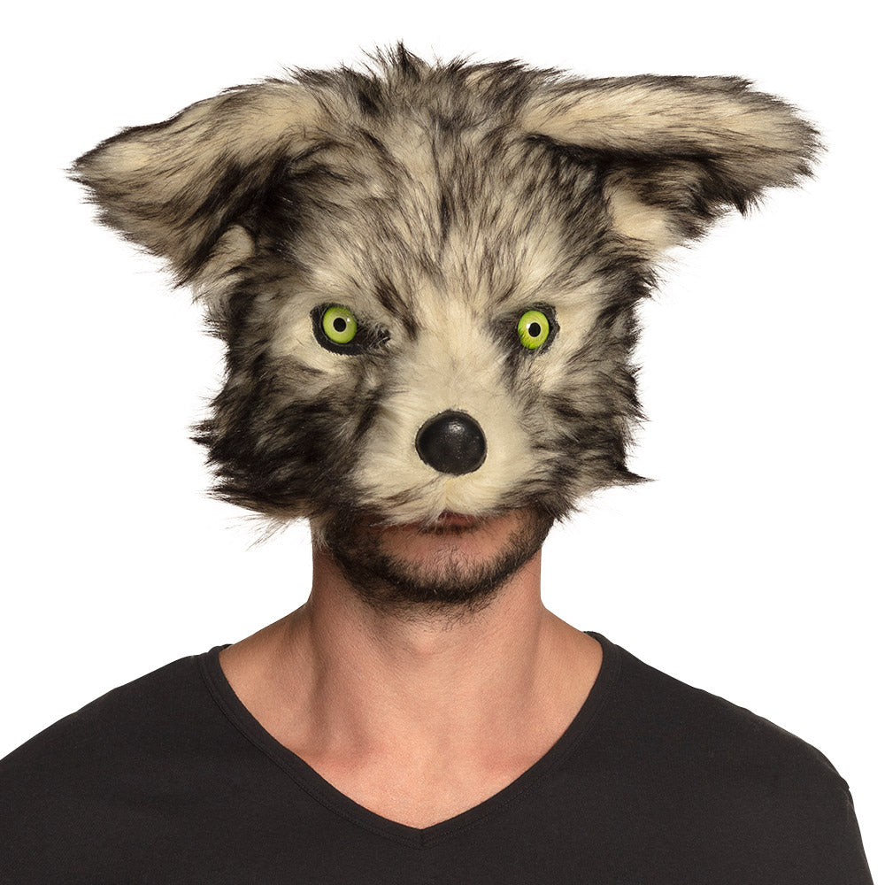 Masque Demi-Visage Loup en Peluche / Demi Masque Loup garou / Masque Loup garou / La Maison du Déguisement