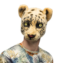 Masque Demi-Visage Léopard en Peluche / Demi Masque Léopard / Masque Léopard / La Maison du Déguisement