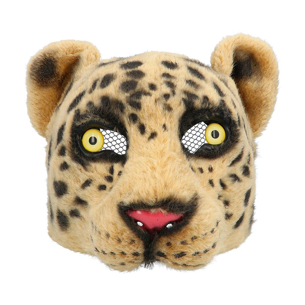 Masque Demi-Visage Léopard en Peluche / Demi Masque Léopard / Masque Léopard / La Maison du Déguisement