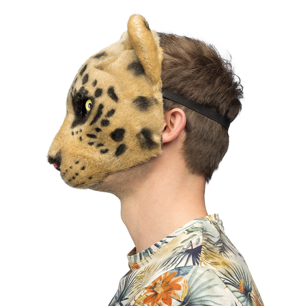 Masque Demi-Visage Léopard en Peluche / Demi Masque Léopard / Masque Léopard / La Maison du Déguisement