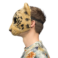Masque Demi-Visage Léopard en Peluche / Demi Masque Léopard / Masque Léopard / La Maison du Déguisement
