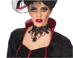 Collier Gothique Avec Pierre Noir / Ras Du Cou Halloween Bm / La Maison Du Déguisement