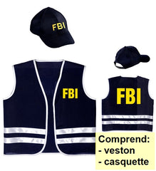 Déguisement Kit De Police FBI / Costume Set FBI / Agent Gilet et casquette FBI / la Maison Du Déguisement