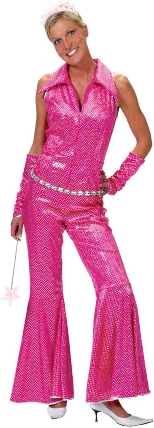 Déguisement Combinaison ABBA Disco Queen Rose / Costume Combinaison Disco Paillettes Rose / La Maison Du Déguisement