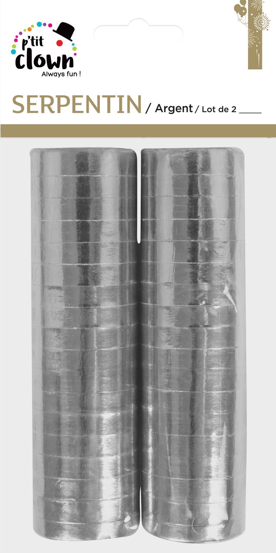 Rouleaux de Serpentins Lot de 2 Argent / Serpentins Argent Rouleaux Brillants à Lancer / La Maison Du Déguisement