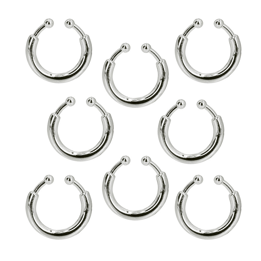 Faux piercing à clipper / 8 Piercing Argent / La Maison Du Déguisement