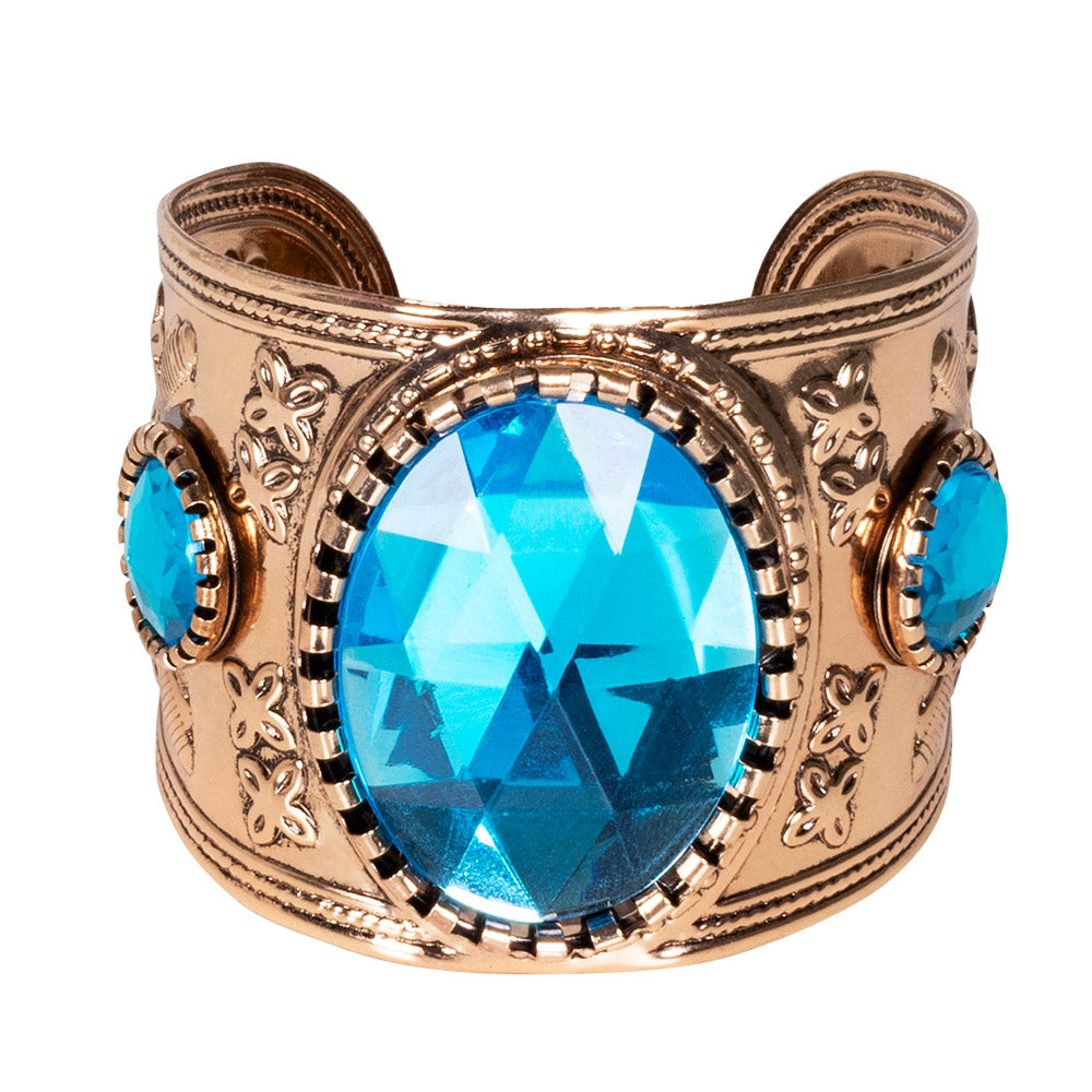 Bracelet Romain Bleu / Bracelet Egyptien Bleu / Bracelet Manchette en métal doré / La Maison du Déguisement