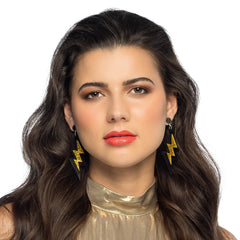 Boucles d’Oreilles Éclairs Années 80 / Paire pendants d'oreille Blizz / La Maison Du Déguisement