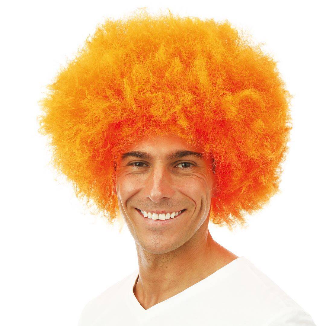 Perruque Afro Jimmy Orange / Perruque Afro Groove Orange / La Maison du Déguisement