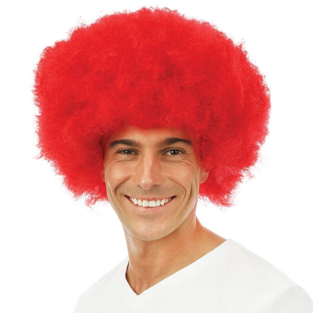 Perruque Afro Jimmy Rouge / Perruque Afro Groove Rouge / La Maison du Déguisement