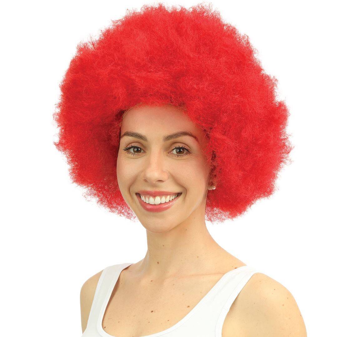 Perruque Afro Jimmy Rouge / Perruque Afro Groove Rouge / La Maison du Déguisement