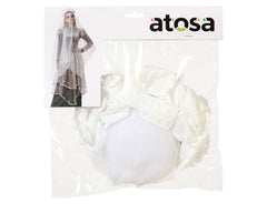 Voile De Mariée Blanc / Serre tête Voile Mariée Blanc / Voile Blanc Halloween Avec Fleurs / La Maison Du Déguisement
