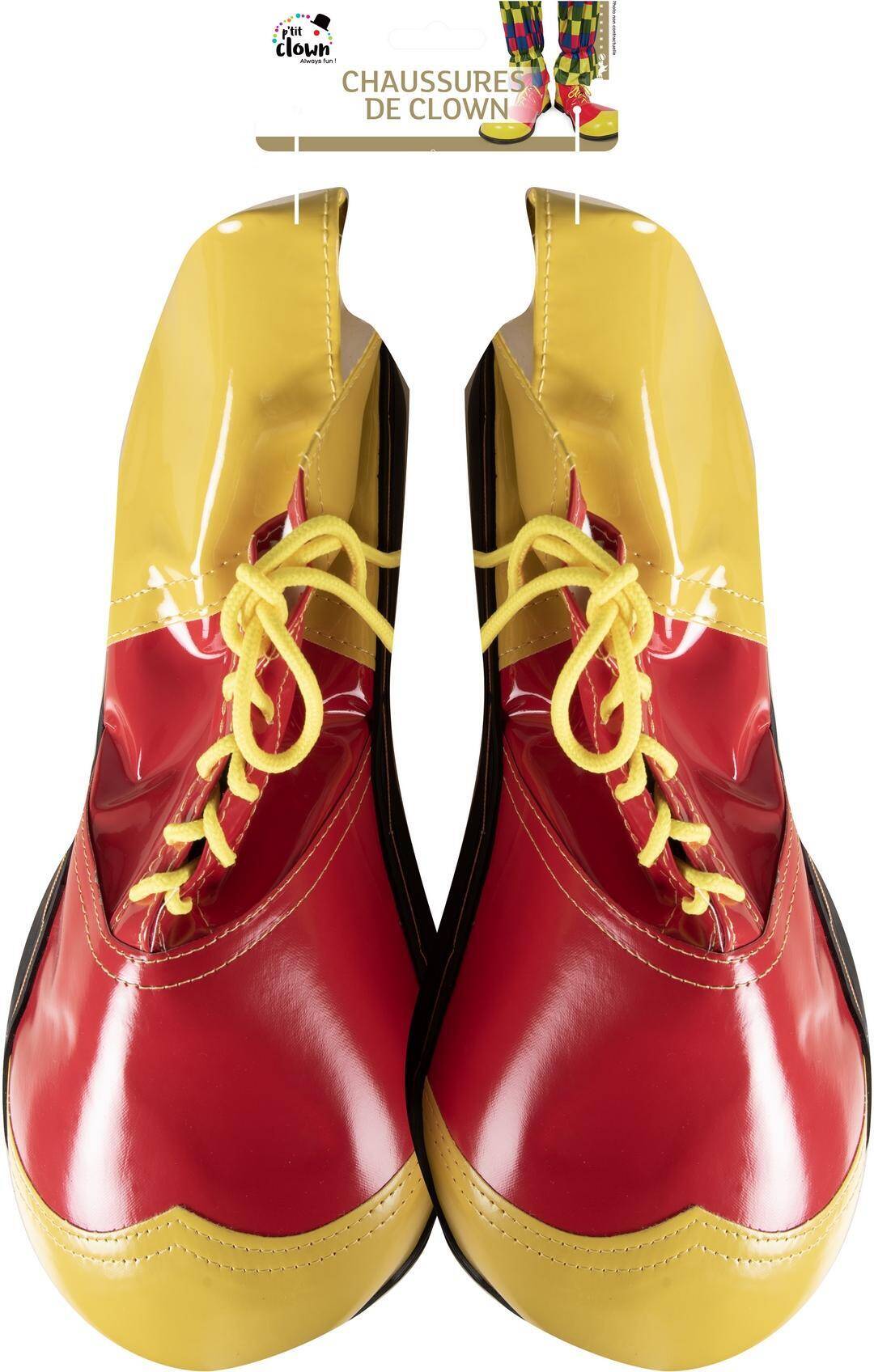 Chaussures Clown Luxe / Chaussures de Clown Rouges et Jaunes Luxe / La Maison Du Déguisement