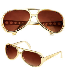 Lunettes Elvis Or / Lunettes Rock Elvis Or / Lunettes party Rock 'n Roll star / La Maison Du Déguisement