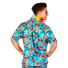 Chemise Hawaïenne Tropicale Bleu / Chemise Hawaï Fleuris / La Maison Du Déguisement