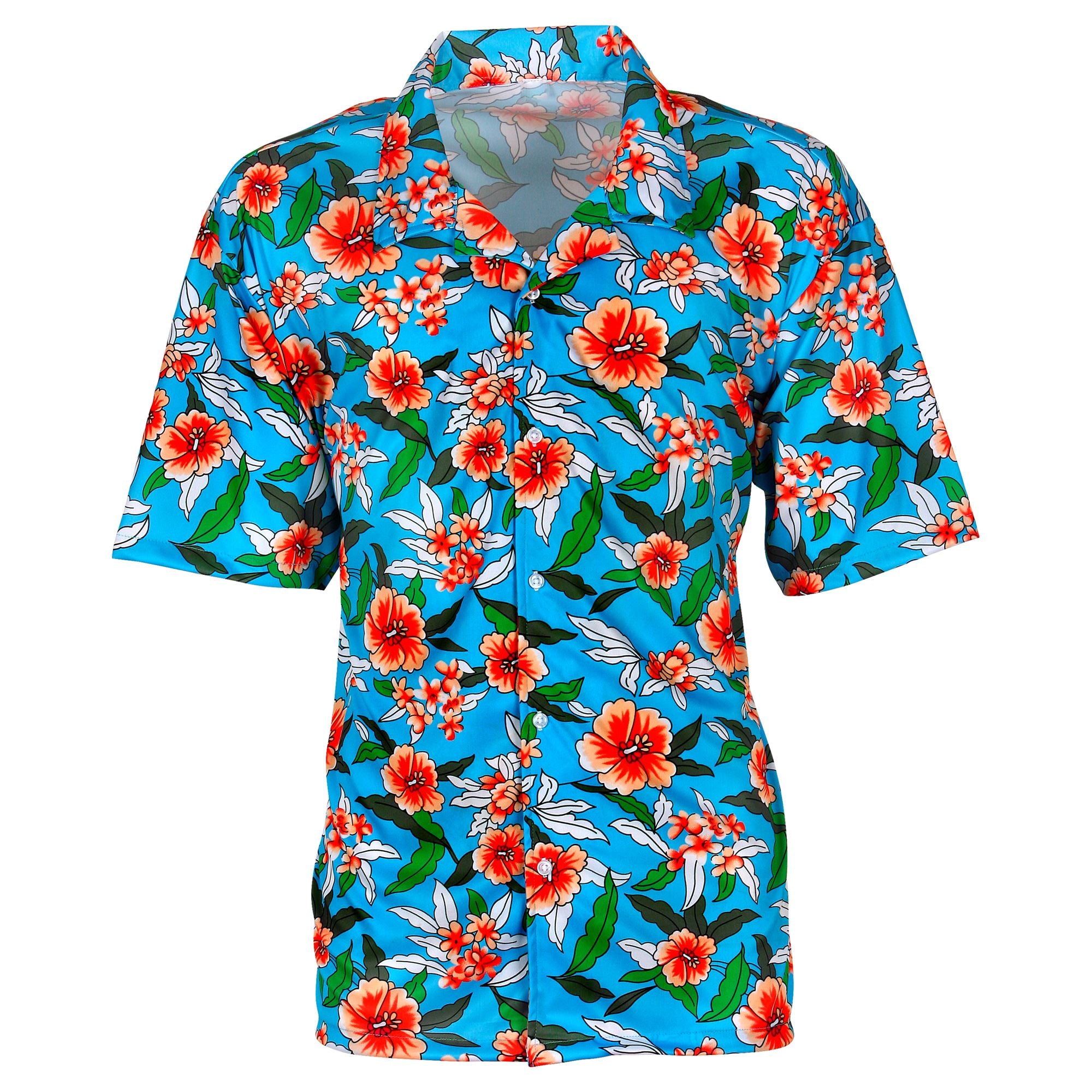 Chemise Hawaïenne Tropicale Bleu / Chemise Hawaï Fleuris / La Maison Du Déguisement