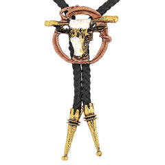 Collier de Cowboy Cravate avec Santiag en Métal / Collier cow boy Western Tête Buffalo / La Maison Du Déguisement