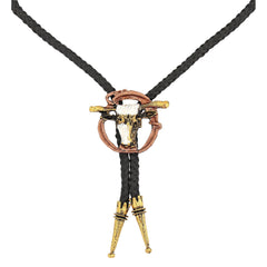 Collier de Cowboy Cravate avec Santiag en Métal / Collier cow boy Western Tête Buffalo / La Maison Du Déguisement