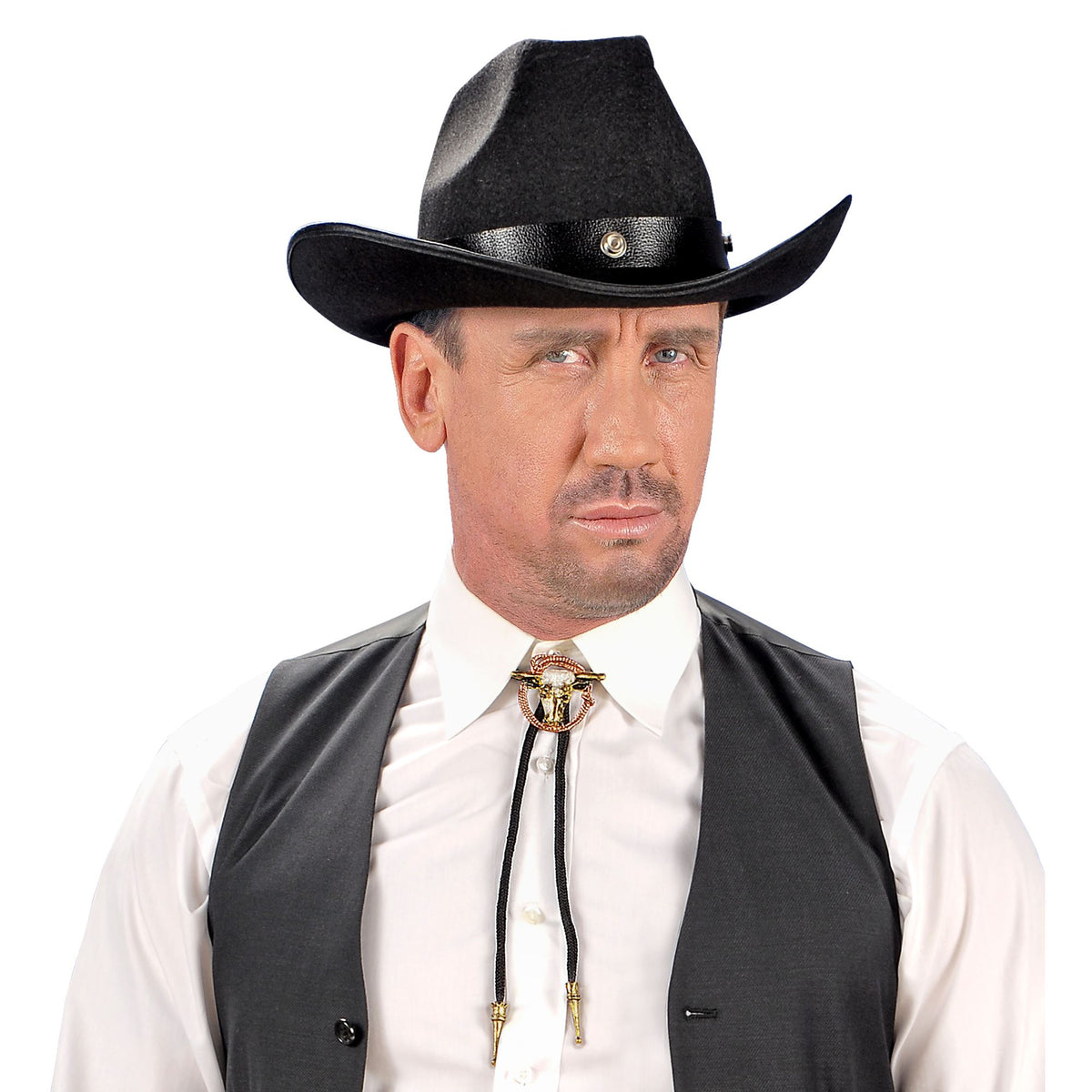 Collier de Cowboy Cravate avec Santiag en Métal / Collier cow boy Western Tête Buffalo / La Maison Du Déguisement