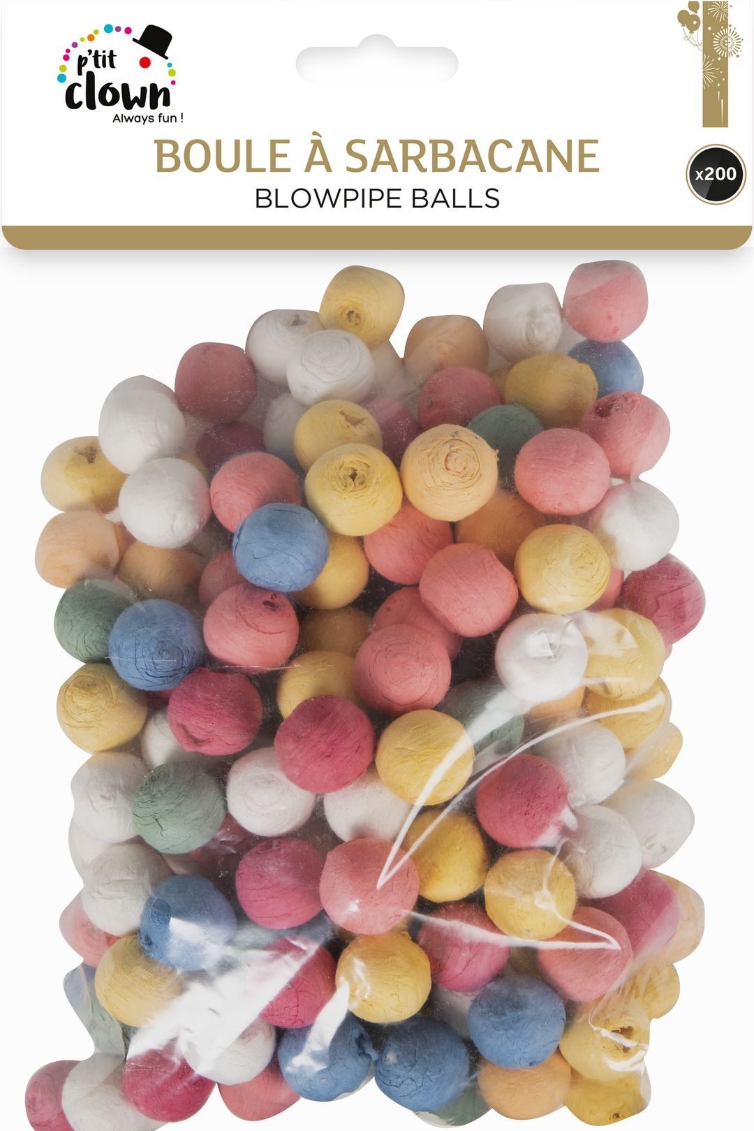 Boules à Sarbacane Multicolores Lot De 200 / 200 Boules Multicolores / La Maison Du Déguisement