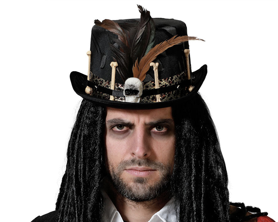Chapeau Steampunk Noir / Chapeau Vaudou Noir