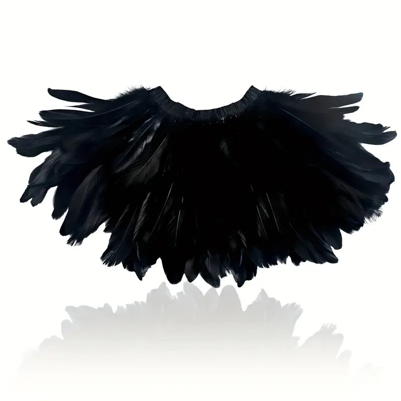 Echarpe en Plumes Noir Luxe / Châles en Plumes Noir élégants et uniques / La Maison Du Déguisement