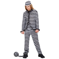 Déguisement De Bagnard Enfant / Costume Prisonnier Ensemble Rayé Noir et Blanc / La Maison Du Déguisement