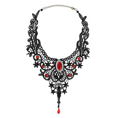Collier De Vampire / Tour De Cou Diablesse Noir avec Dentelles / Collier Raz Du Cou Gothique / La maison Du Déguisement