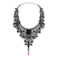 Collier De Vampire / Tour De Cou Diablesse Noir avec Dentelles / Collier Raz Du Cou Gothique / La maison Du Déguisement