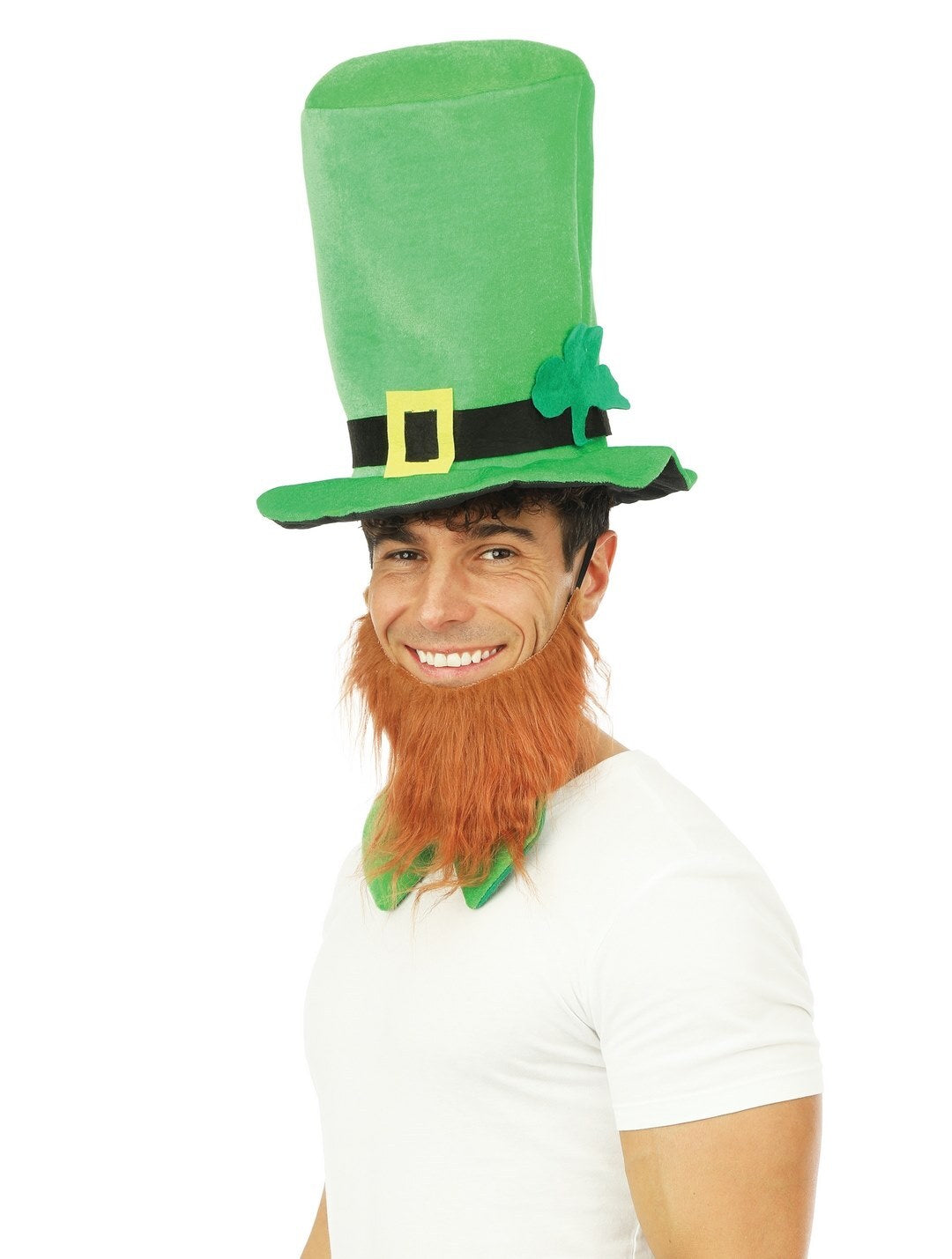 Chapeau Saint Patrick avec Barbe Rousse / Chapeau Haut de Forme St Patrick avec Barbe Rousse / La Maison Du Déguisement