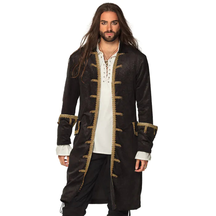 Déguisement Veste pirate Noir / Costume manteau Pirate Noir / Veste De Pirate Homme / La Maison du Déguisement