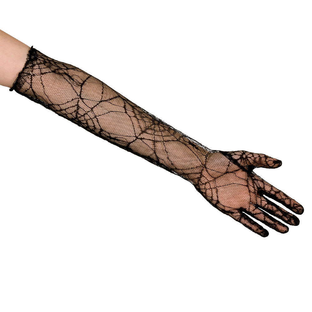 Gants Toile Araignée / Paire Gants Toile Araignée / Paire gants coude Spider web / La Maison Du Déguisement