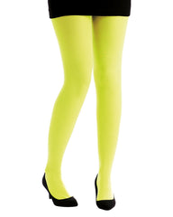 Collant Opaque Jaune Fluo / Collant Jaune Fluo Extensible 40 Deniers / La Maison Du Déguisement