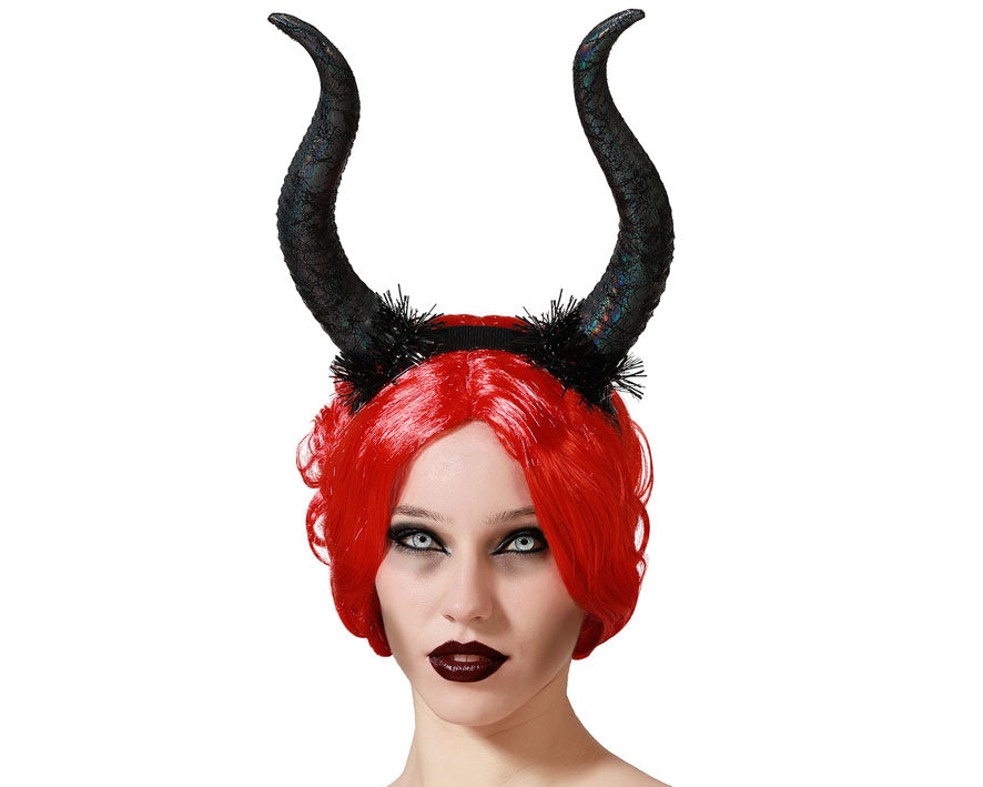Serre Tête Maléfique Halloween Noir / Cornes De Maléfique Noir / Cornes De Démon Noir / La Maison Du Déguisement