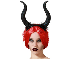 Serre Tête Maléfique Halloween Noir / Cornes De Maléfique Noir / Cornes De Démon Noir / La Maison Du Déguisement