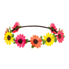 Bandeau à Fleurs Multicolore / Couronne de Fleurs / La Maison du Déguisement