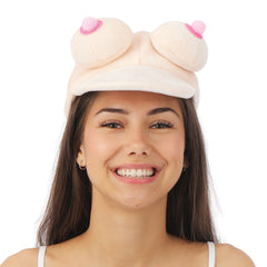 Casquette avec Seins / Casquette velours Beige / La Maison Du Déguisement