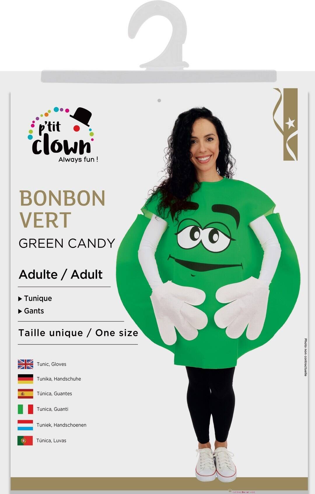 Déguisement Bonbon Vert / Costume Bonbon Vert / La Maison du Déguisement